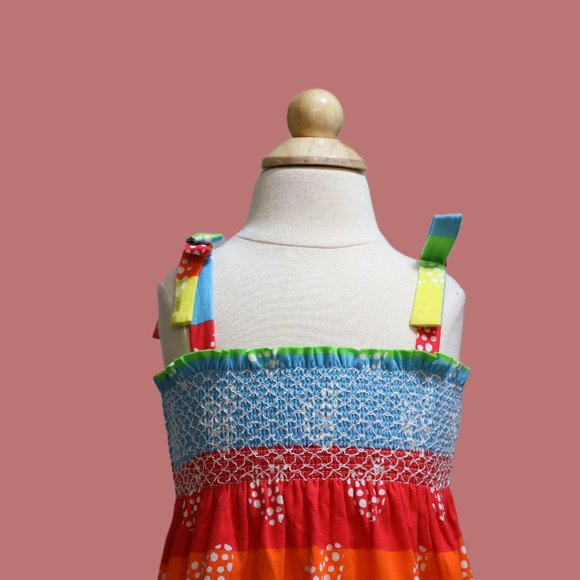 Agatha Ruiz De La Prada multi smocked dress NWT - Picture 2 of 7
